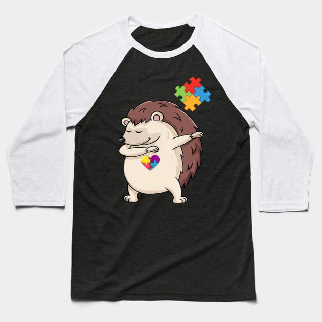 Hedgehog Puzzle Piece T shirt Autism Awareness Boys Kids Dab Baseball T-Shirt by Danielsmfbb